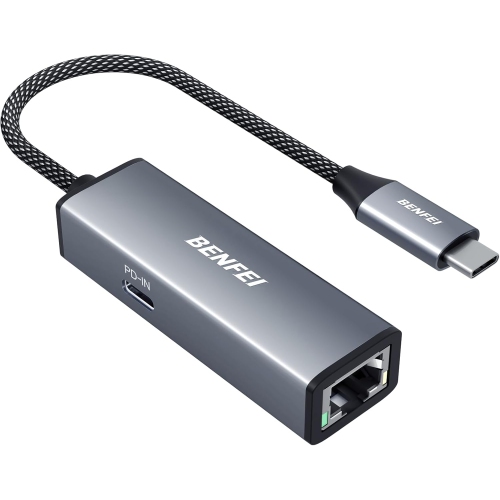 Adaptateur USB-C à Ethernet BENFEI, Gigabit, avec 100&nbsp;W Power Delivery, compatible Thunderbolt 3/4
