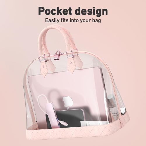 BENFEI 7-in-1 USB C Hub, HDMI 4K@60Hz, 2xUSB-A, USB-C Data, 100W PD, SD/TF Reader, Pink