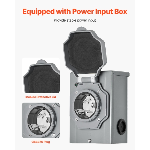 VEVOR 50-Amp Manual Transfer Switch, 10-Circuit, Prewired Generator Transfer Switch Kit with CS6375 Plug Power Inlet Box, Double-Throw Switch, NEMA