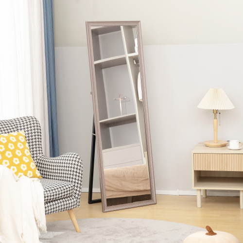 HOMCOM 64" x 21" Full Length Mirror, Free Standing, Wall Mounted or Leaning Against Wall, Rectangular Full Body Mirror with Frame for Living Room,