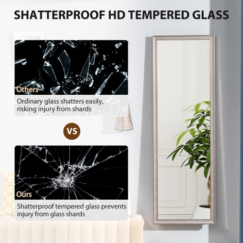 HOMCOM 64" x 21" Full Length Mirror, Free Standing, Wall Mounted or Leaning Against Wall, Rectangular Full Body Mirror with Frame for Living Room,