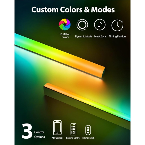 Pre-Assembled TV Wall Mount with LED Lights for 26-65 inch TVs up to 99 lbs, Max VESA 400x400mm, Swivel, Extension, Tilt, TV Backlights with Music