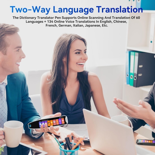 Translation Scanner, Text-to-Speech Reader, Online Scanning and Translation in 60 Languages, Offline Scanning in 10 Languages ​​(White)