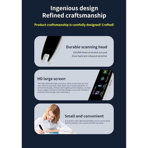 Stylo traducteur électronique, stylo de lecture et numériseur, 11 langues ​​traduction de numérisation, 112 langues ​​traduction en ligne adaptée aux