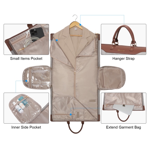 Meidale Carry on Garment Bags for Travel, Convertible Garment Duffel Bag with Shoulder Strap for Men Women- 2 in 1 Hanging Suitcase Suit Travel Bags