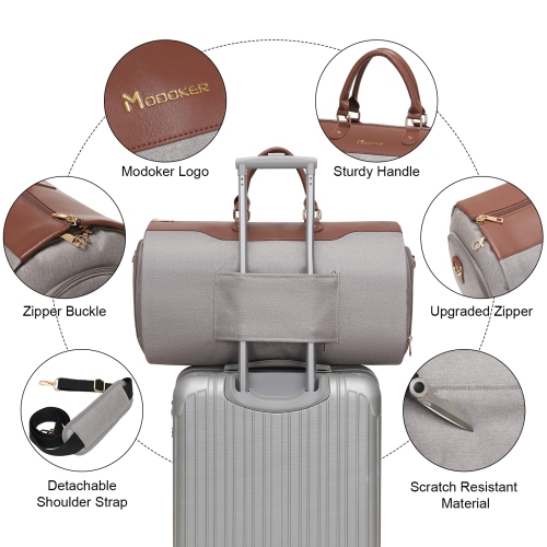 Meidale Carry on Garment Bags for Travel, Convertible Garment Duffel Bag with Shoulder Strap for Men Women- 2 in 1 Hanging Suitcase Suit Travel Bags