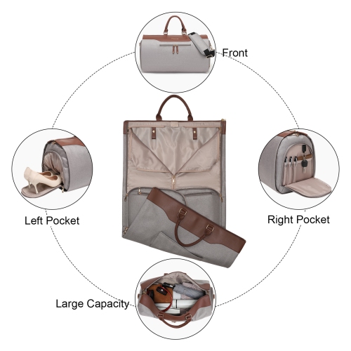 Meidale Carry on Garment Bags for Travel, Convertible Garment Duffel Bag with Shoulder Strap for Men Women- 2 in 1 Hanging Suitcase Suit Travel Bags