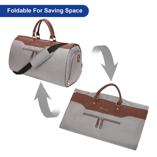 Meidale Carry on Garment Bags for Travel, Convertible Garment Duffel Bag with Shoulder Strap for Men Women- 2 in 1 Hanging Suitcase Suit Travel Bags