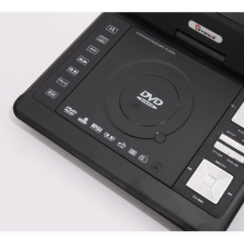 Lecteur DVD portatif avec écran de 9,8 po et capacités de jeu, rotation à 180°, compatible avec DVD, SVCD, CD, CD-R/RW, CD KODAK IMAGE, MP3, MP4