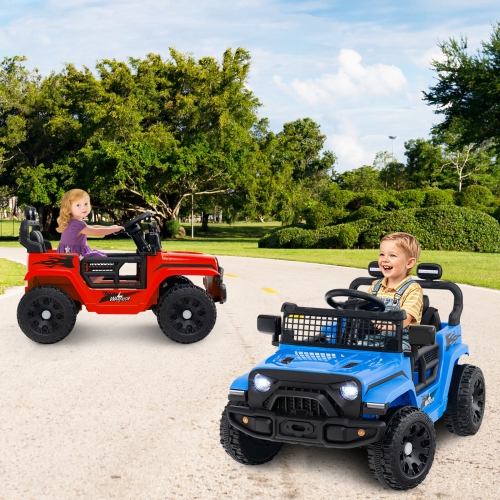 Gymax Kids Ride on Car Truck 12V Battery Powered Electric Vehicle w/ Foldable Mirrors