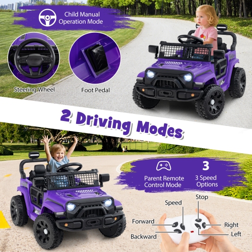 Gymax Kids Ride on Car Truck 12V Battery Powered Electric Vehicle w/ Foldable Mirrors