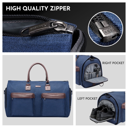 Meidale Convertible Garment Bag with Toiletry Bag | Carry On Garment Duffel Bag for Men, Women Travel | Multi-Function Suit Bag 2 in 1 Hanging