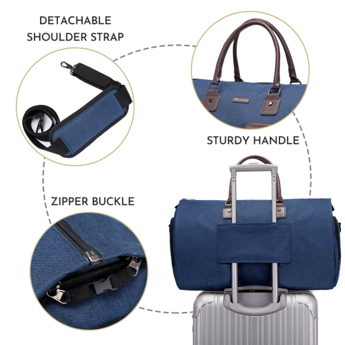 Meidale Convertible Garment Bag with Toiletry Bag | Carry On Garment Duffel Bag for Men, Women Travel | Multi-Function Suit Bag 2 in 1 Hanging