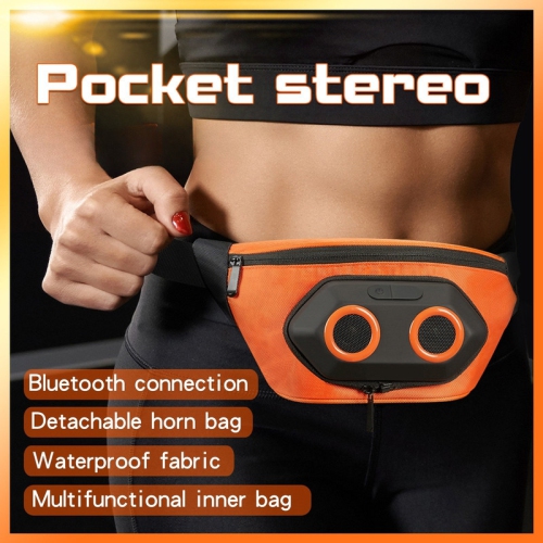 Outdoor waist bag Bluetooth speaker: dual speakers+ sports detachable crossbody bag+waist bag audio+wireless portable audio + sports cycling,