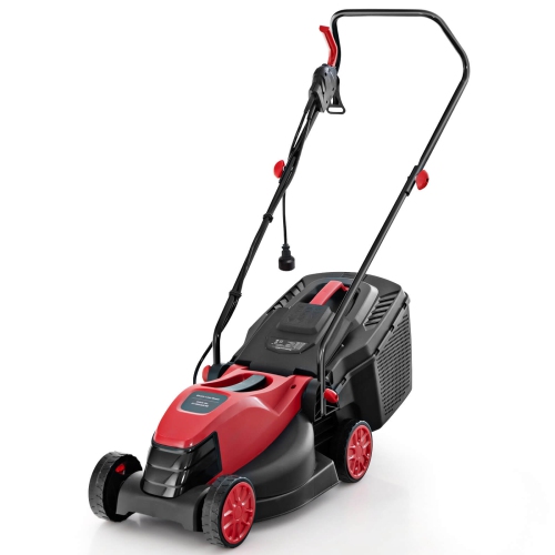 Costway Electric Corded Lawn Mower 10/12-AMP 13/14-Inch Walk-Behind Lawnmower with Collection Box
