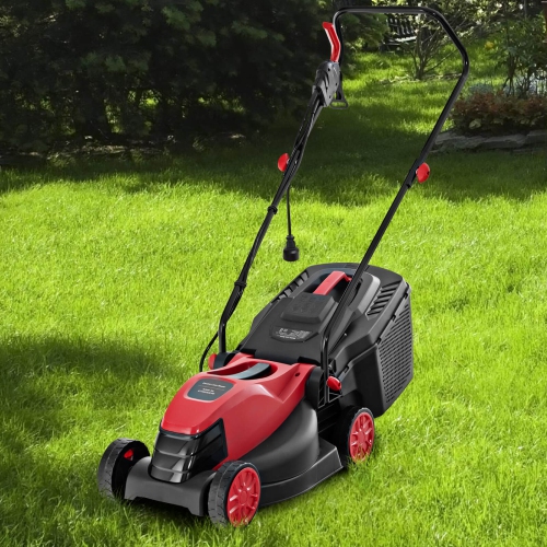 Costway Electric Corded Lawn Mower 10/12-AMP 13/14-Inch Walk-Behind Lawnmower with Collection Box