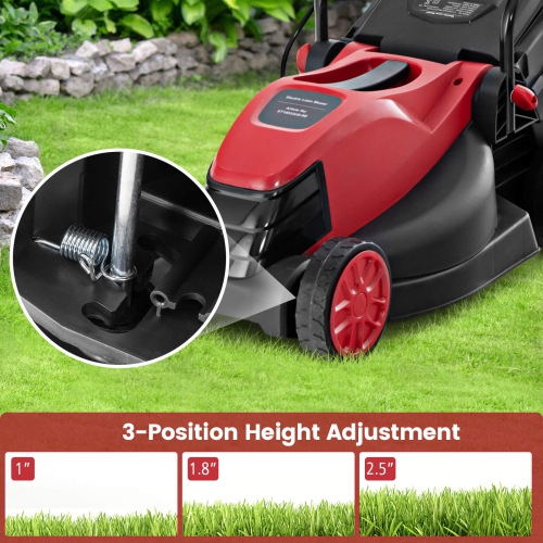 Costway Electric Corded Lawn Mower 10/12-AMP 13/14-Inch Walk-Behind Lawnmower with Collection Box