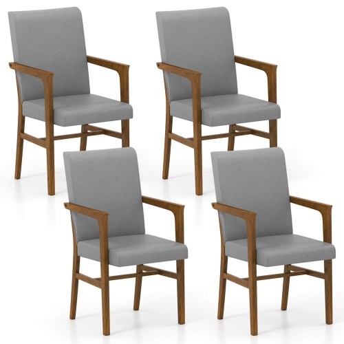 COSTWAY  Mid-Century Modern Dining Chairs Set Of 2/4 Upholstered Accent Chairs Armchairs