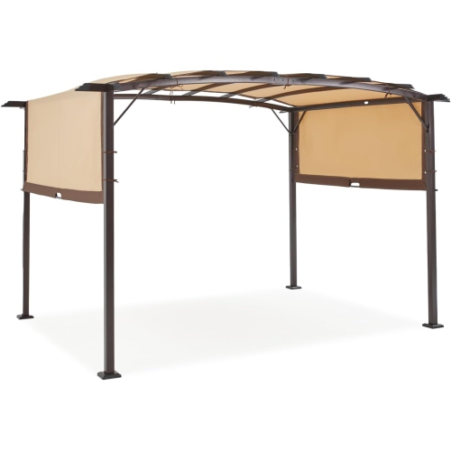 Pergola extérieure AECOJOY, 9 x 12 pi, abris de jardin en métal en liquidation, auvent rétractable avec support pour pare-soleil et pluie