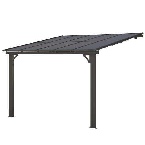 AECOJOY – Grand abri de jardin mural de 10 x 10 pi, pergola pour abri de jardin extérieur à hauteur réglable pour patio