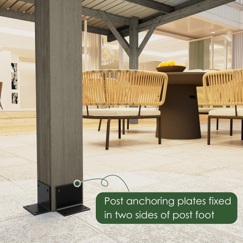 AECOJOY 12'x17' Wood Gazebo, Hardtop Outdoor Pergolas for Patio, Heavy Duty Gazebos on Clearance