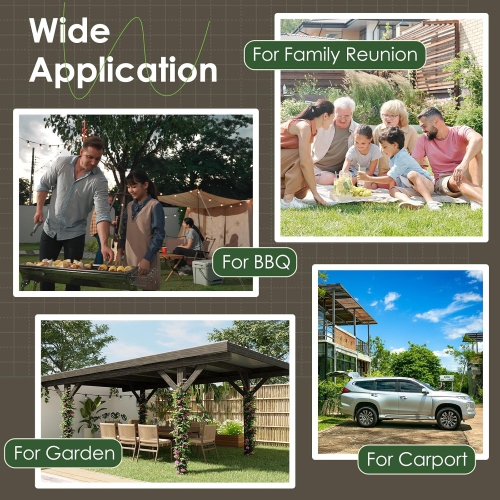 AECOJOY 12'x17' Wood Gazebo, Hardtop Outdoor Pergolas for Patio, Heavy Duty Gazebos on Clearance