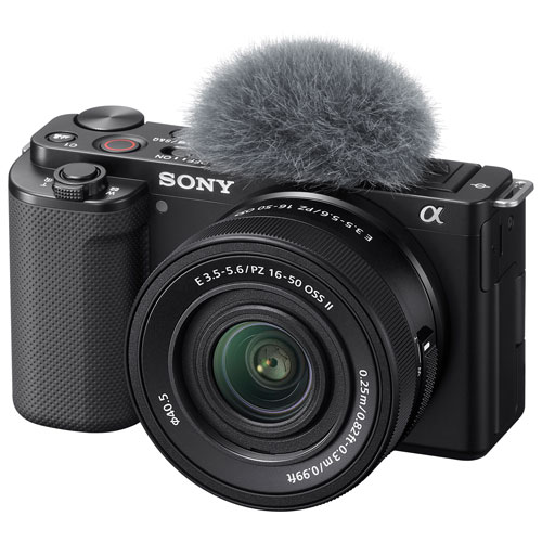 Appareil photo APS-C sans miroir à objectif interchangeable Alpha ZV-E10KB avec objectif 16-50 mm de Sony pour blogues vidéo - Noir