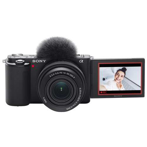 Appareil photo APS-C sans miroir à objectif interchangeable Alpha ZV-E10KB avec objectif 16-50 mm de Sony pour blogues vidéo - Noir
