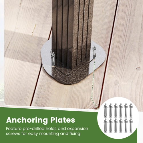 Costway 12 X 10/12 X 12 FT Hardtop Gazebo with Netting Heavy-Duty Double-Roof Galvanized Metal Top