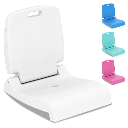 Costway Poolside Chair for Edge of Pool with Back Support & Handles Portable Picnic Chair White/Blue/Pink/Green