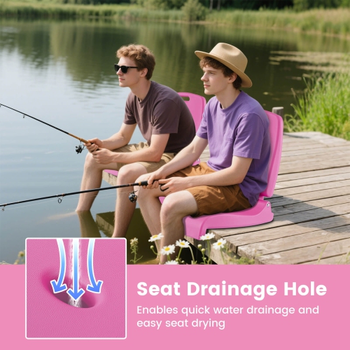 Costway Poolside Chair for Edge of Pool with Back Support & Handles Portable Picnic Chair White/Blue/Pink/Green