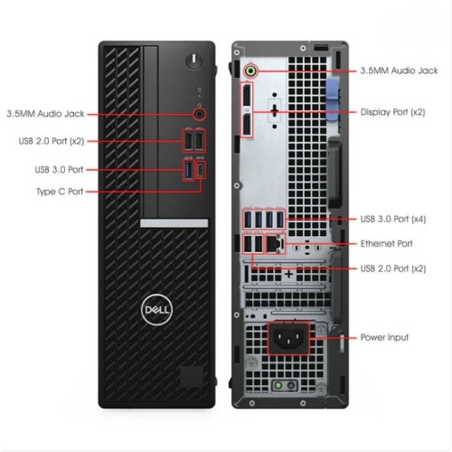 Refurbished - Dell Optiplex 7080 SFF Desktop PC, Intel Core i5-10th Gen. 3.1GHz, 16GB DDR4 RAM, 256GB NVMe, Windows 11 Pro.