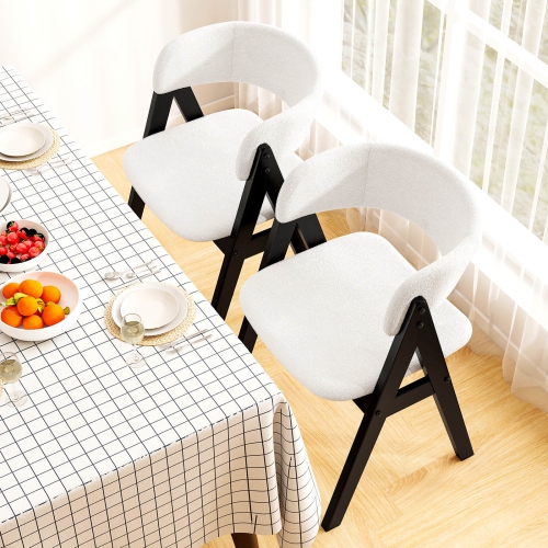 Ensemble de chaises de salle à manger avec accoudoirs de cuisine rembourrés 2/4 mi-siècle et siège rembourré noir/brun