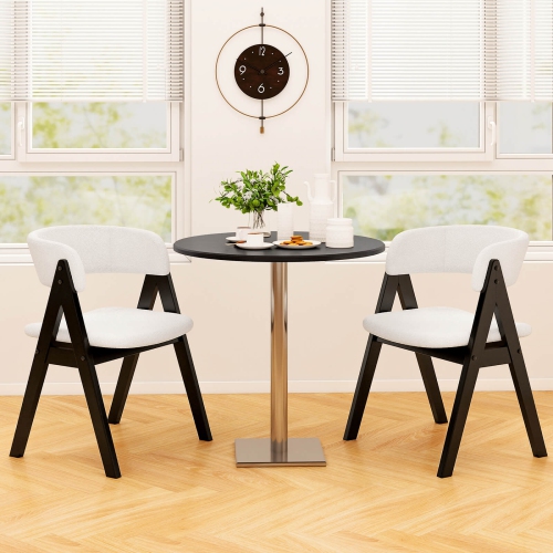 Ensemble de chaises de salle à manger avec accoudoirs de cuisine rembourrés 2/4 mi-siècle et siège rembourré noir/brun