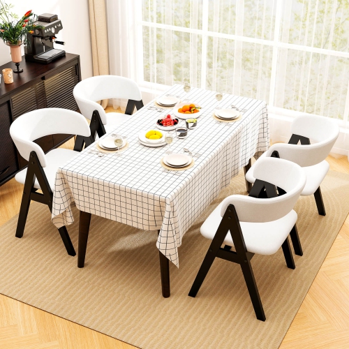 Ensemble de chaises de salle à manger avec accoudoirs de cuisine rembourrés 2/4 mi-siècle et siège rembourré noir/brun