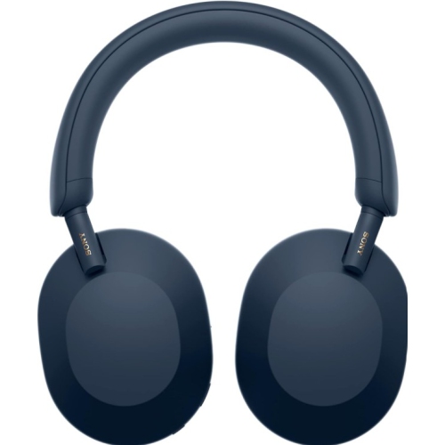 Casque d'écoute sans fil à suppression du bruit WH-1000XM5 de Sony avec commande vocale Alexa, bleu minuit fumé, boîte ouverte