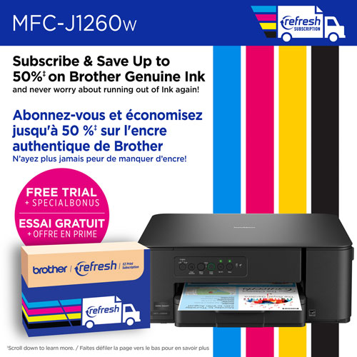 Imprimante à jet d'encre tout-en-un couleur sans fil MFC-J1260W de Brother