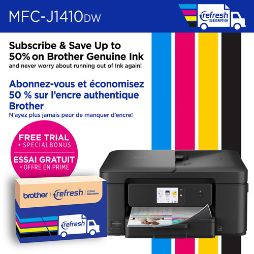 Imprimante à jet d'encre tout-en-un couleur sans fil MFC-J1410DW de Brother