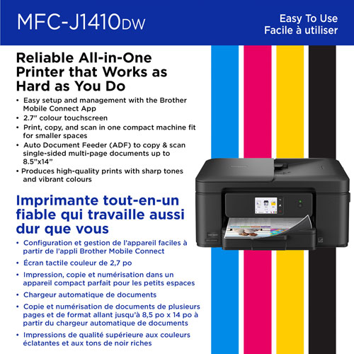 Imprimante à jet d'encre tout-en-un couleur sans fil MFC-J1410DW de Brother