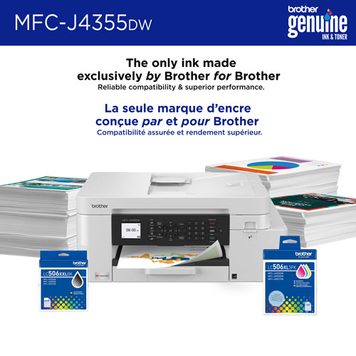 Brother MFC-J4355DW Colour Wireless All-In-One Inkjet Printer with INKvestment Tank - White