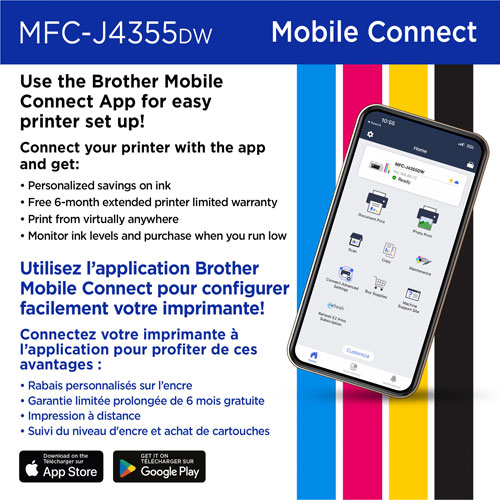 Brother MFC-J4355DW Colour Wireless All-In-One Inkjet Printer with INKvestment Tank - White