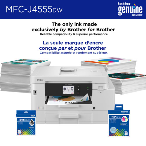 Brother MFCJ4555DW Colour Wireless All-In-One Inkjet Printer with INKvestment Tank - White