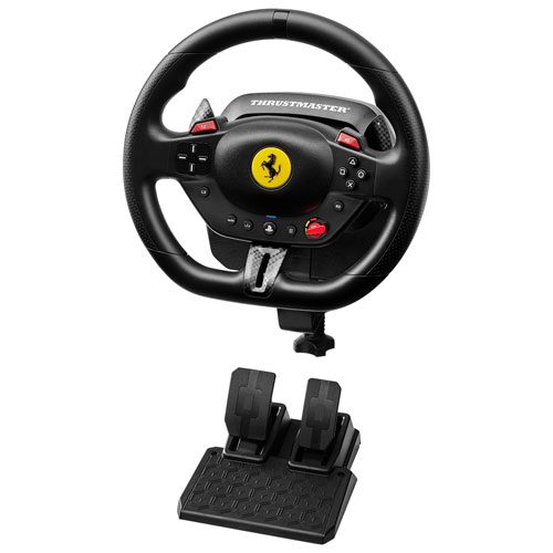Volant de course et pédalier magnétique T98 Ferrari 296 GTB de Thrustmaster pour PS5/PS4/PC