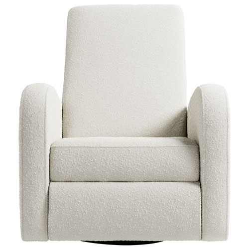 Fauteuil coulissant pivotant inclinable électrique Santa Monica de Storkcraft avec port de chargement USB - Bouclé ivoire