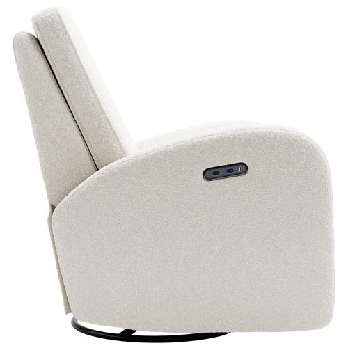 Fauteuil coulissant pivotant inclinable électrique Santa Monica de Storkcraft avec port de chargement USB - Bouclé ivoire