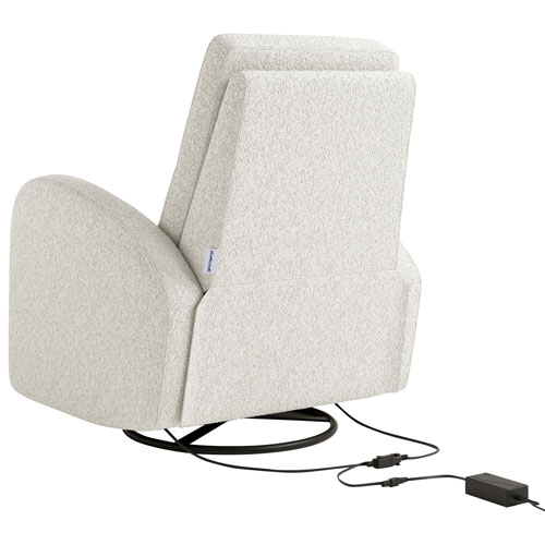 Fauteuil coulissant pivotant inclinable électrique Santa Monica de Storkcraft avec port de chargement USB - Bouclé ivoire