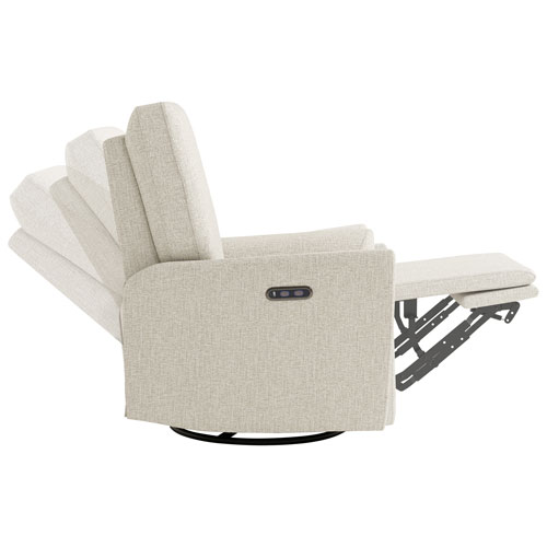 Storkcraft Santorini Deluxe Nursery Power Recliner Swivel Glider with USB Charging Port - Dune Basketweave