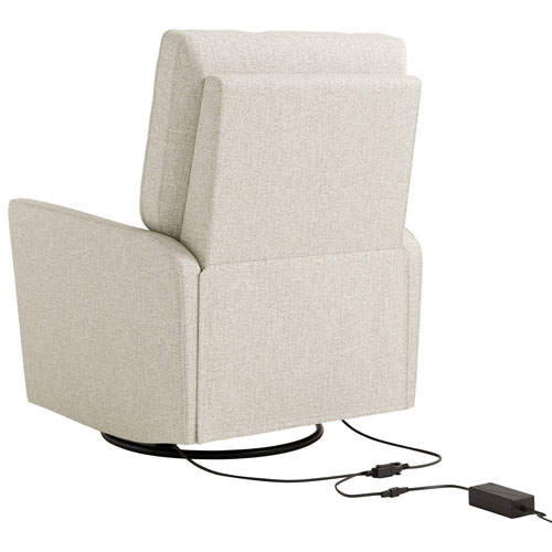 Storkcraft Santorini Deluxe Nursery Power Recliner Swivel Glider with USB Charging Port - Dune Basketweave