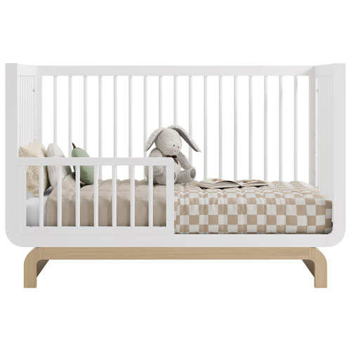 Lit de bébé convertible 5-en-1 de luxe Santorini de Storkcraft - Blanc et bois flotté