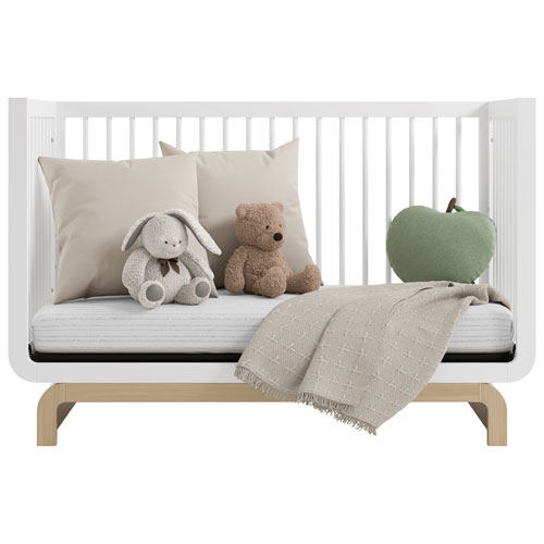 Lit de bébé convertible 5-en-1 de luxe Santorini de Storkcraft - Blanc et bois flotté